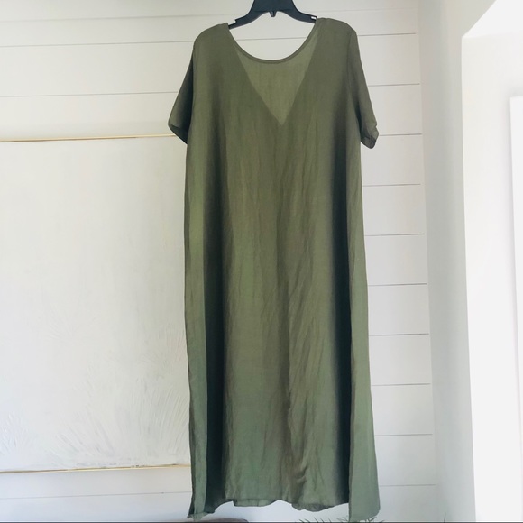 Pour Moi Italian Linen Blend  Green Oversized Dress - Women’s M - Picture 5 of 6